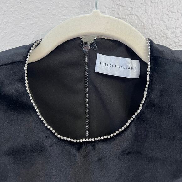 REBECCA VALLANCE PUFF SHOULDER MIDI DRESS IN BLACK SIZE 4 - Picture 7 of 16